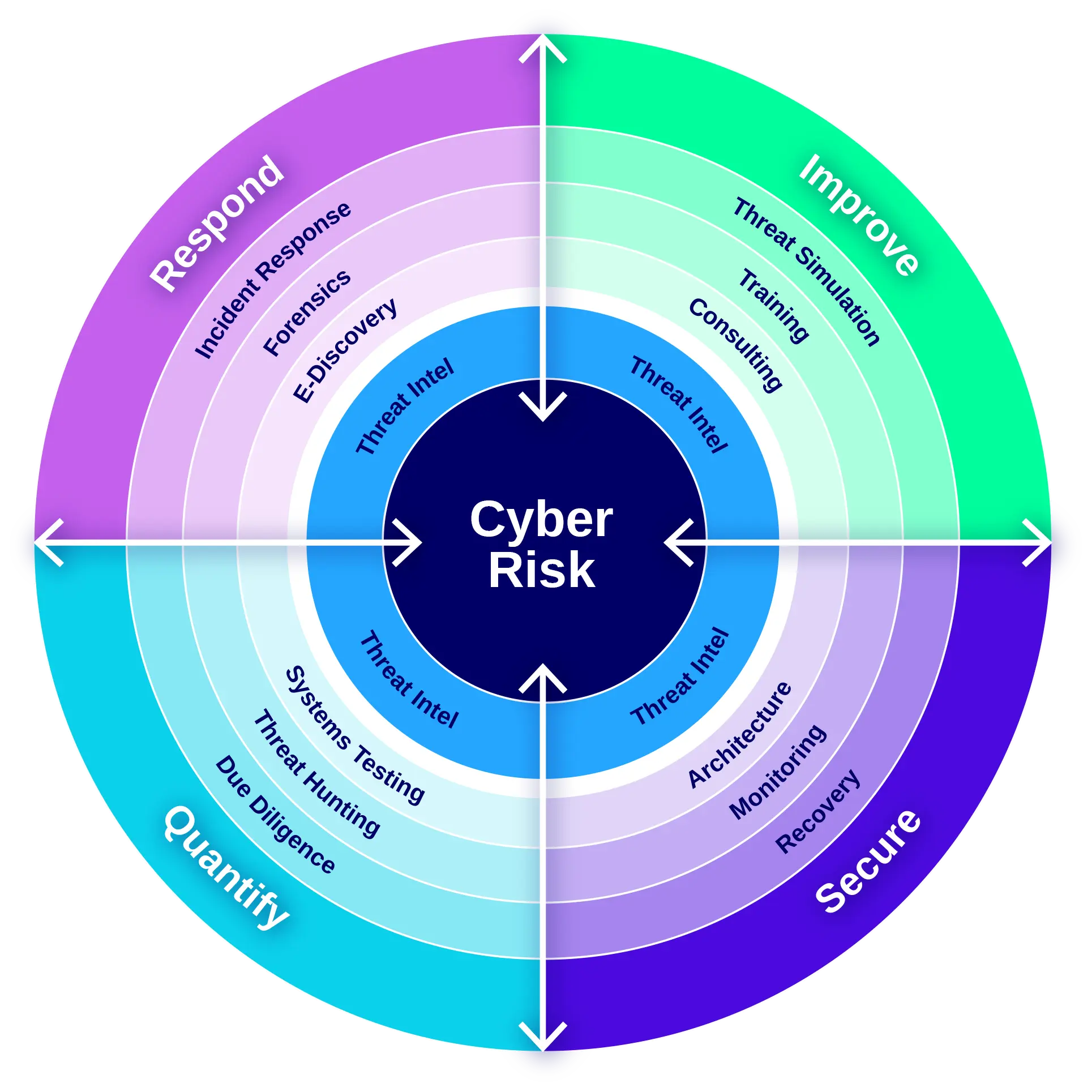 Cyber Advisory Onion graph, describing the team's services