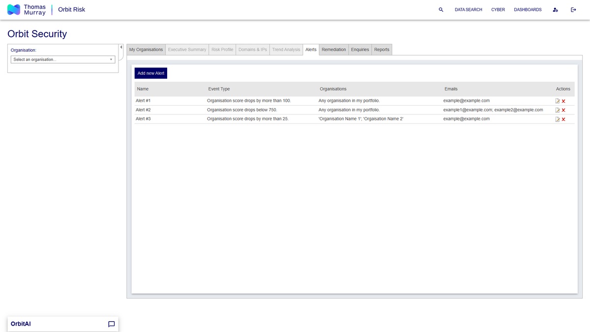 Manage alerts