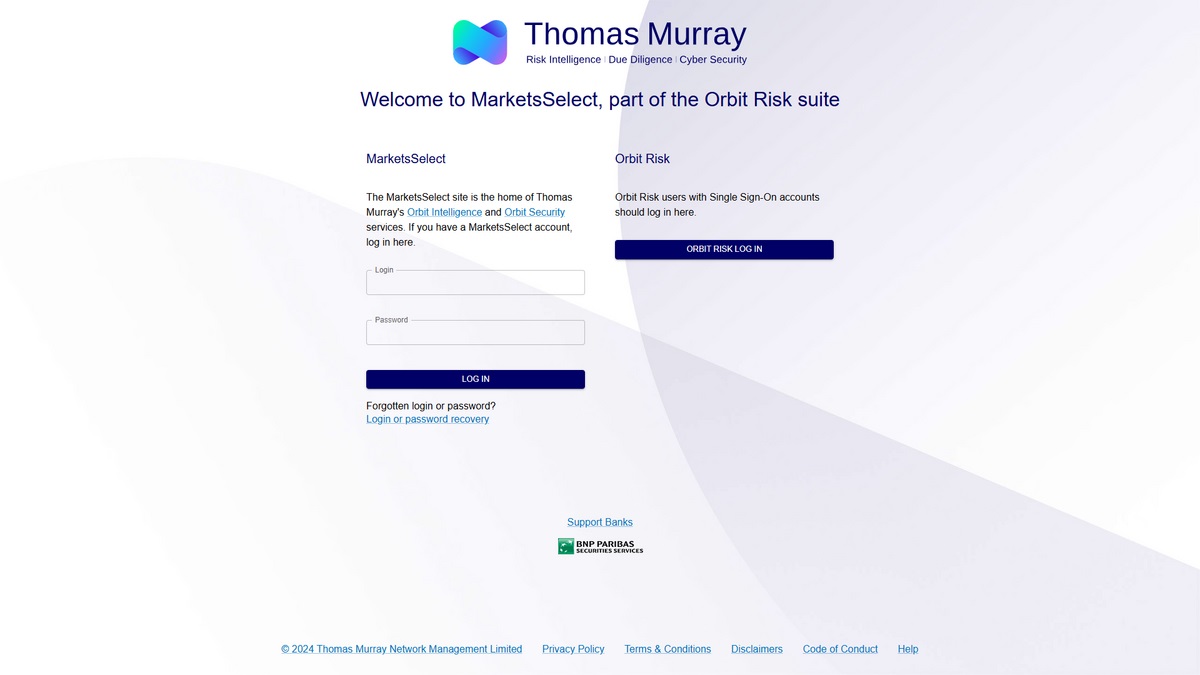 login page