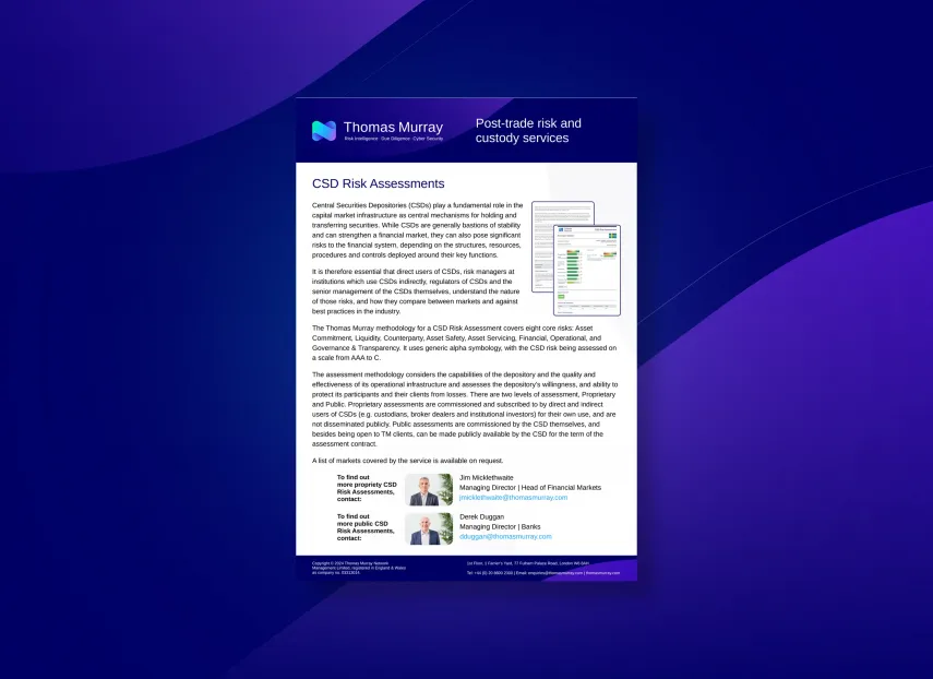 CSD Risk Assessments